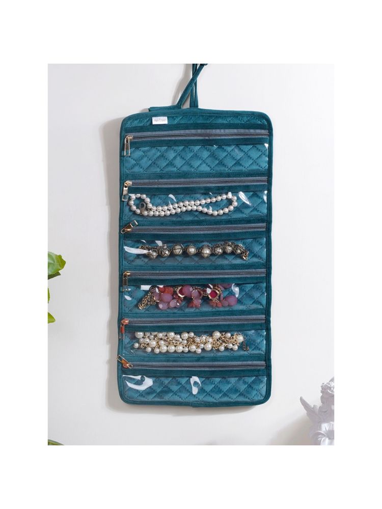 Nestasia Green Foldable Jewellery Organiser Roll 10x20 Inch