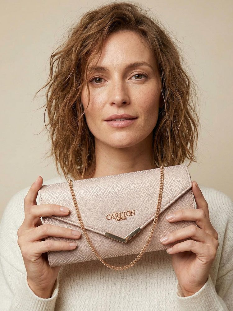 Carlton London Women Stylish Small Shoulder Clutch - Pink-picture-14