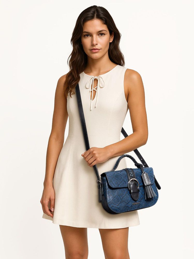 Hidesign Electra 02 Genuine Leather Women's Sling Bag - Navy Blue-picture-26