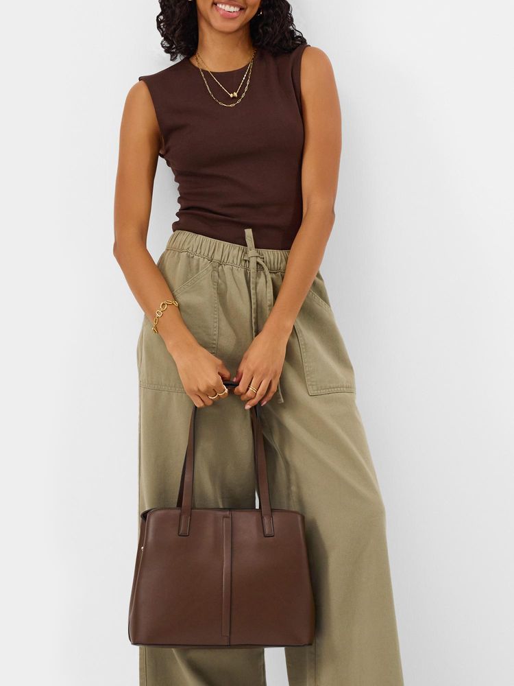 Accessorize London Women's Brown Webbing Strap Shoulder Bag-picture-28
