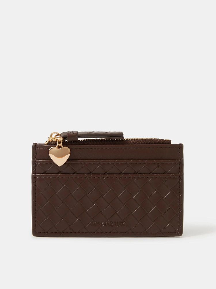 Accessorize London Women's Brown Woven Card Holder-picture-13