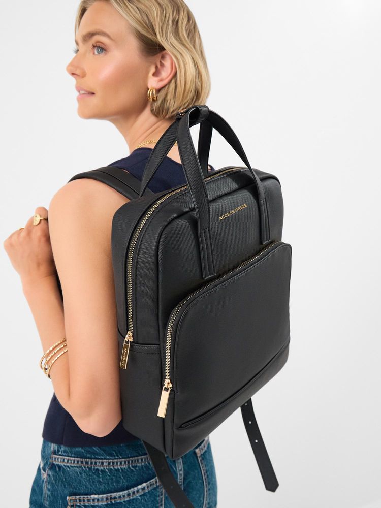 Accessorize London Women's Black Lola Laptop Backpack-image-46