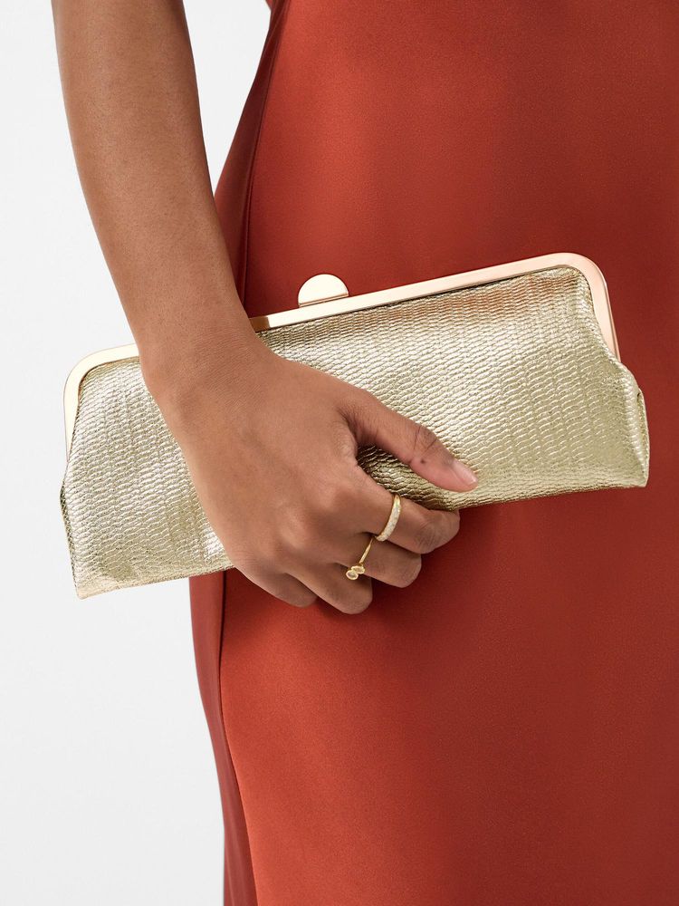 Accessorize London Women's Gold Clip Frame Clutch Bag-image-20
