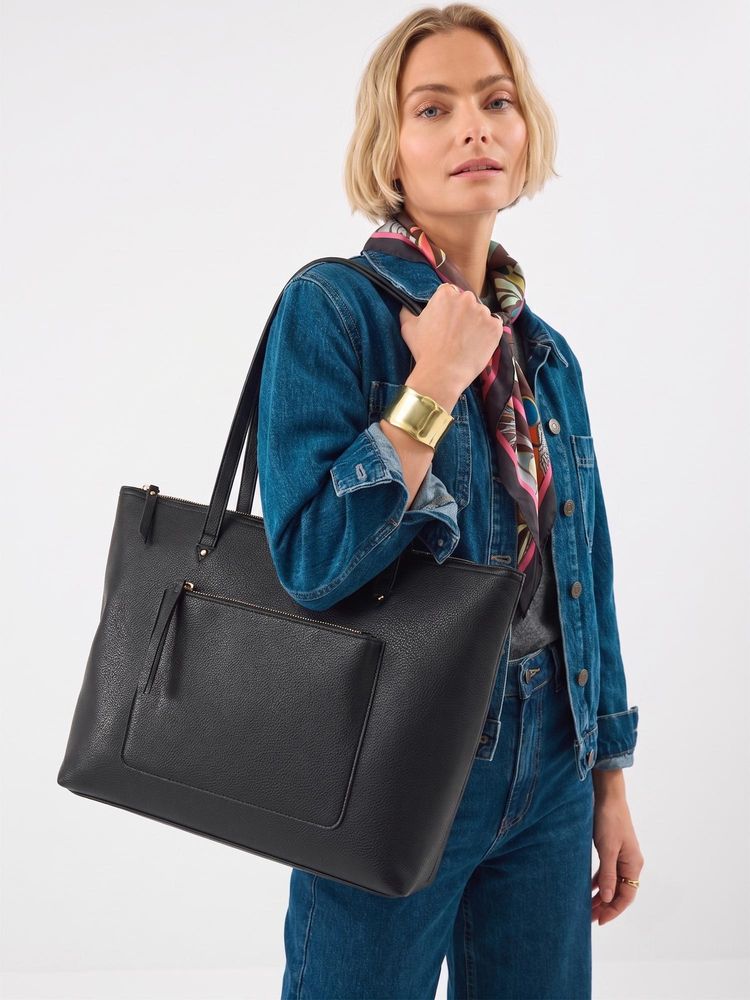 Accessorize London Women's Black Rachel Zip Front Laptop Tote Bag-picture-27