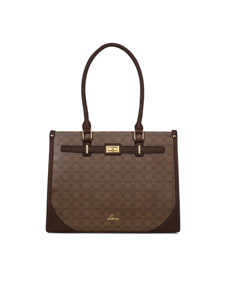 Lavie Women's Kyra 15 Inch Laptop Satchel Handbag (Brown)-picture-29