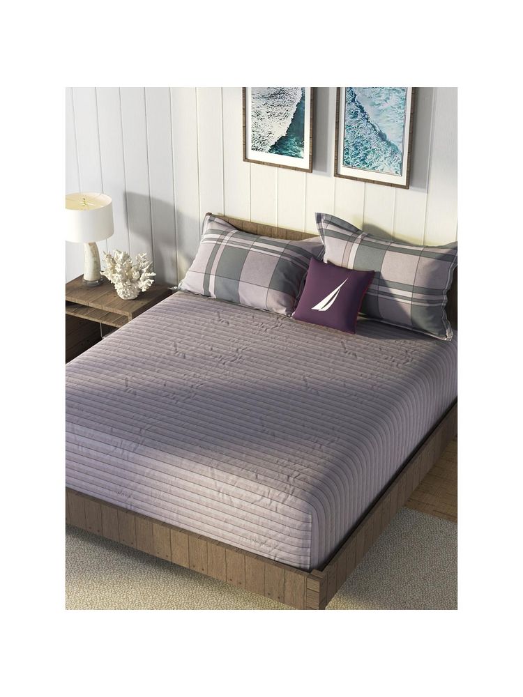 nautica accessories Nautica Super Soft 100% Cotton Grey King Bedsheet With 2 Pillow Covers (Set of 3)-picture-24