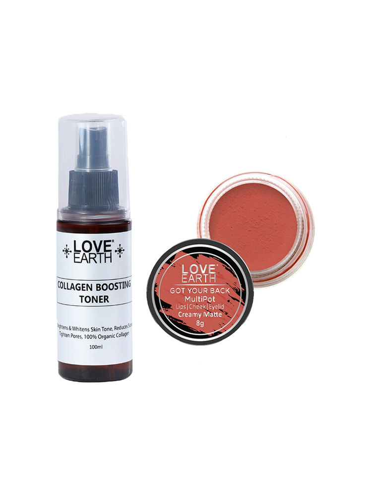 Love Earth Lip Tint & Cheek Tint Got Your Back + Collagen Boosting Toner