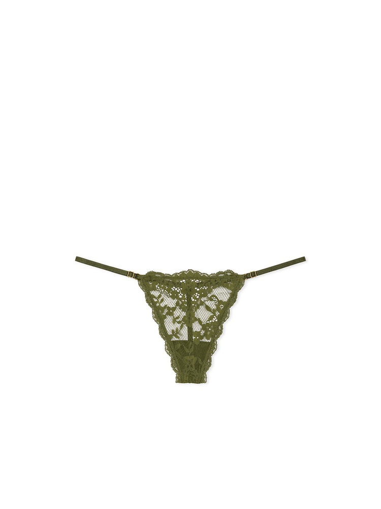 victoria's secret intimates Victoria's Secret Dream Angels Lace Adjustable V-String Panty Green-picture-24