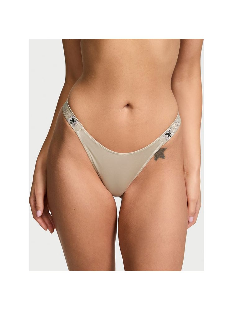 victoria's secret intimates Victoria's Secret Very Sexy Scattered Shine Strap Thong Panty Beige-picture-16