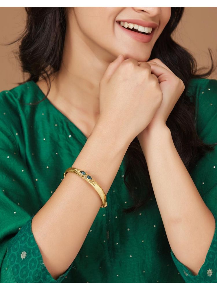 fabindia fashion Fabindia Gold Kada Bangle (2.6)-picture-32