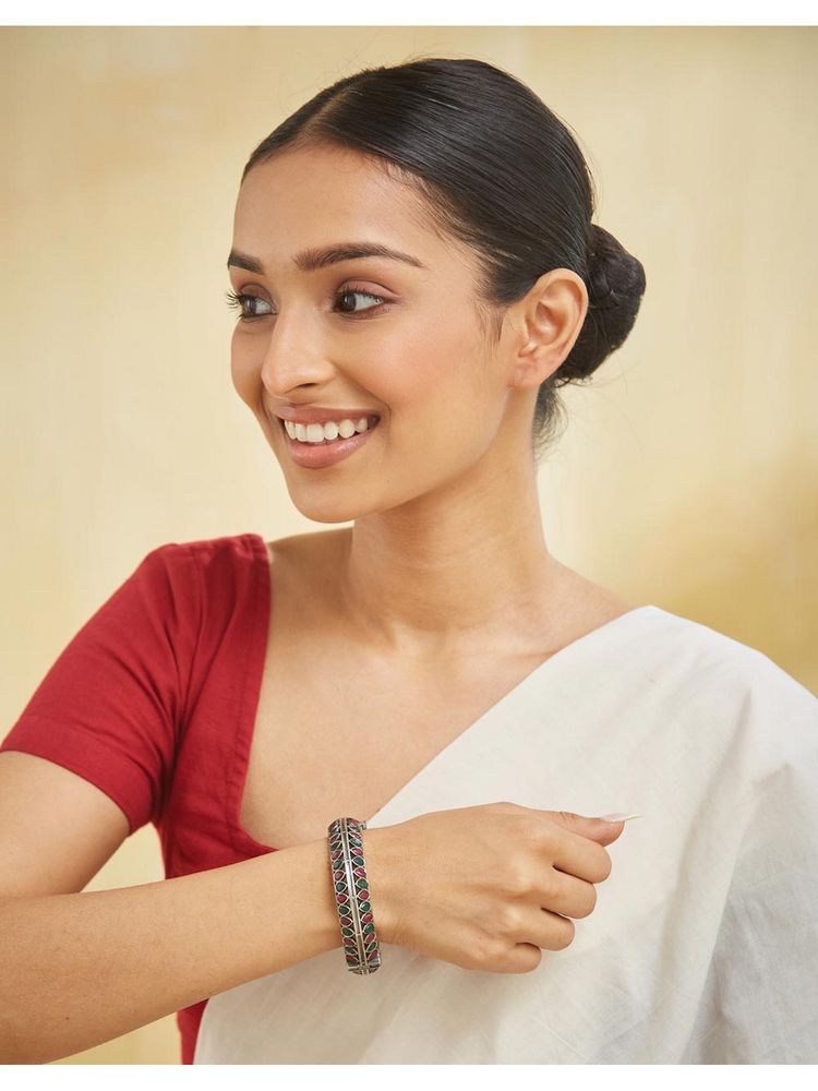 fabindia fashion Fabindia Multi-Color Metal Openable Bangle (2.6)-picture-15