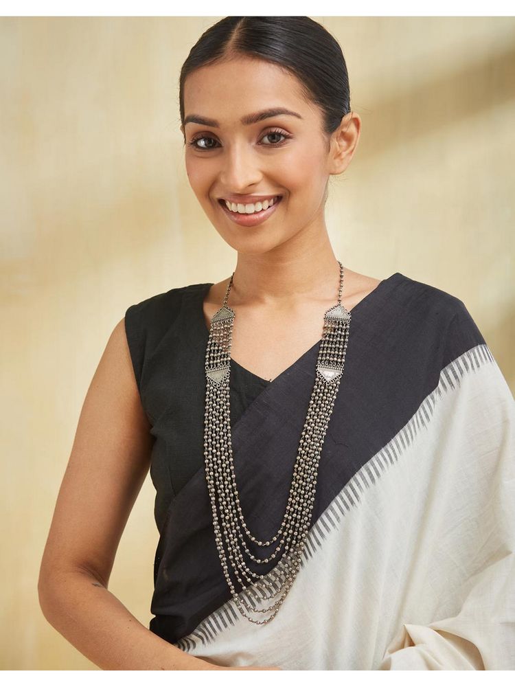 fabindia fashion Fabindia Women Silver Metal Long Necklace-picture-24
