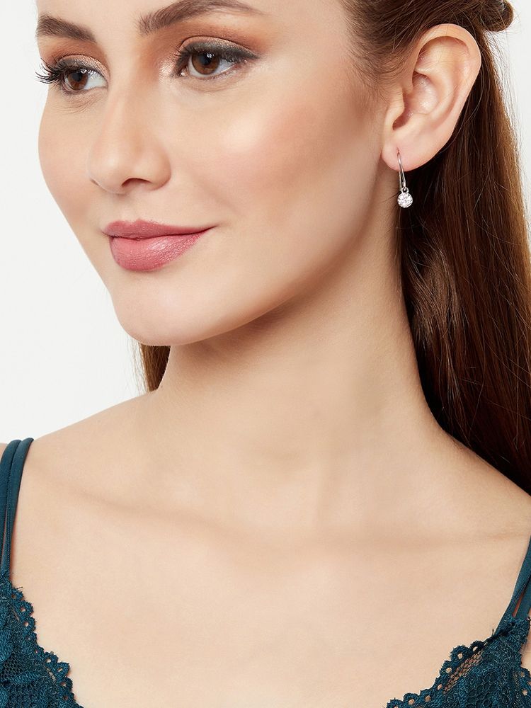 Voylla Dainty Silver Plated Cz Earrings-picture-18