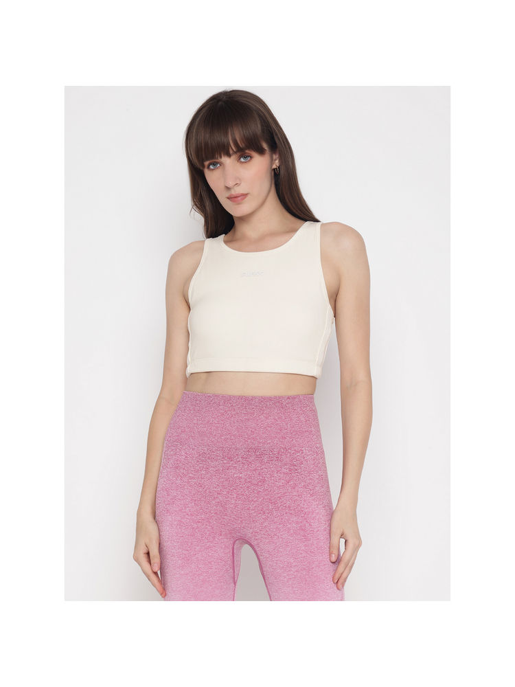 guess fashion Guess Women's Off White Solid Sleeveless Crop Top-picture-23