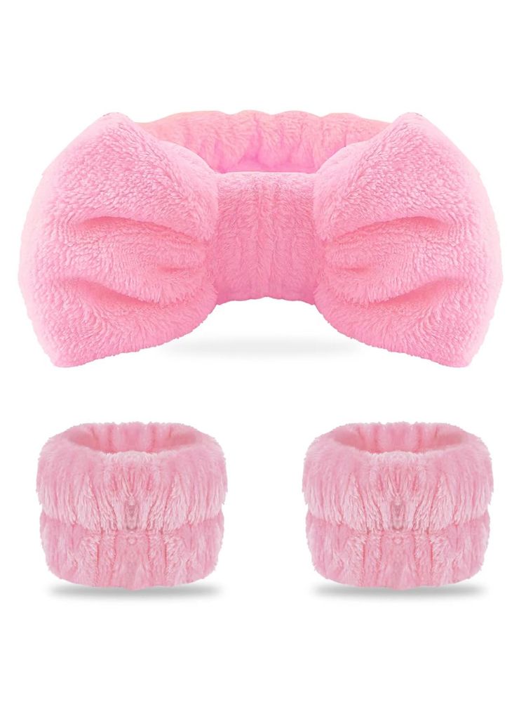 Rhe Cosmetics Spa Makeup Headband & Wrist Wash Band Set - Pink-picture-20