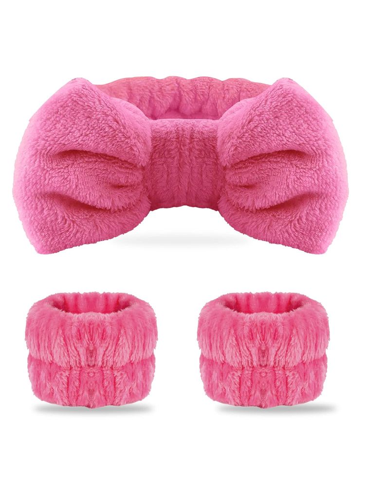 MAKEUP BY SITI Plush Spa Headband & Wrist Wash Band Set - Pink-picture-19