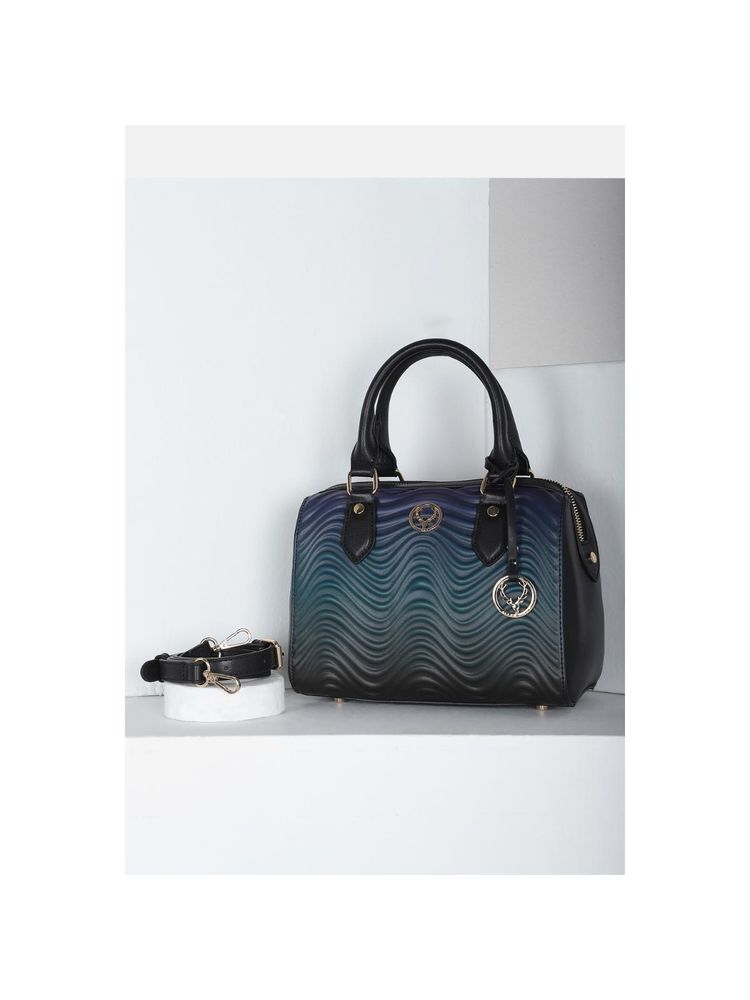 Allen Solly Women Casual Navy Blue Textured Handbag with Detachable Strap-picture-39