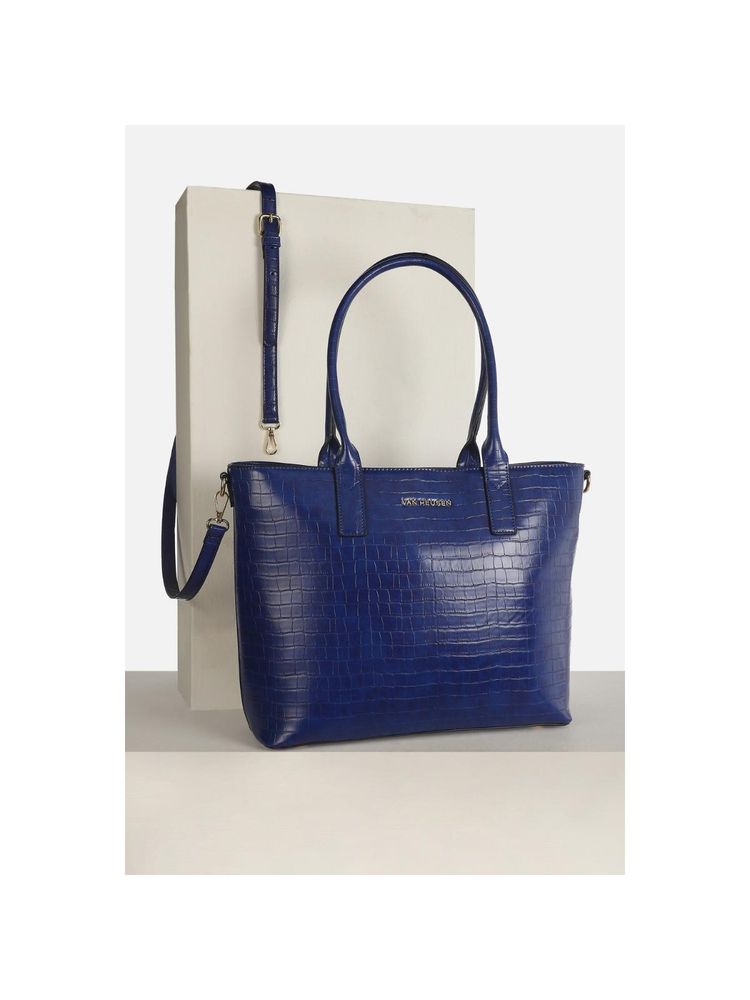 Van Heusen Women Casual Navy Blue Textured Handbag-image-22