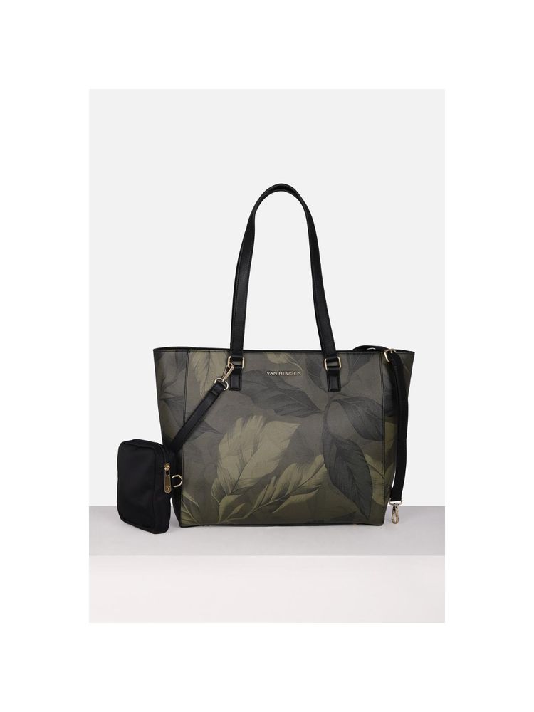 Van Heusen Women Formal Olive Printed Handbag with Pouch-picture-22