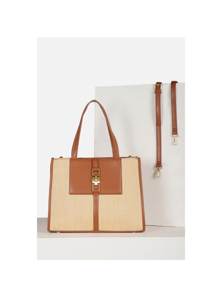Van Heusen Women Casual Beige Textured Handbag-picture-17
