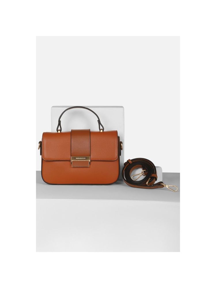 Van Heusen Women Casual Brown Solid Handbag with Detachable Strap-picture-22