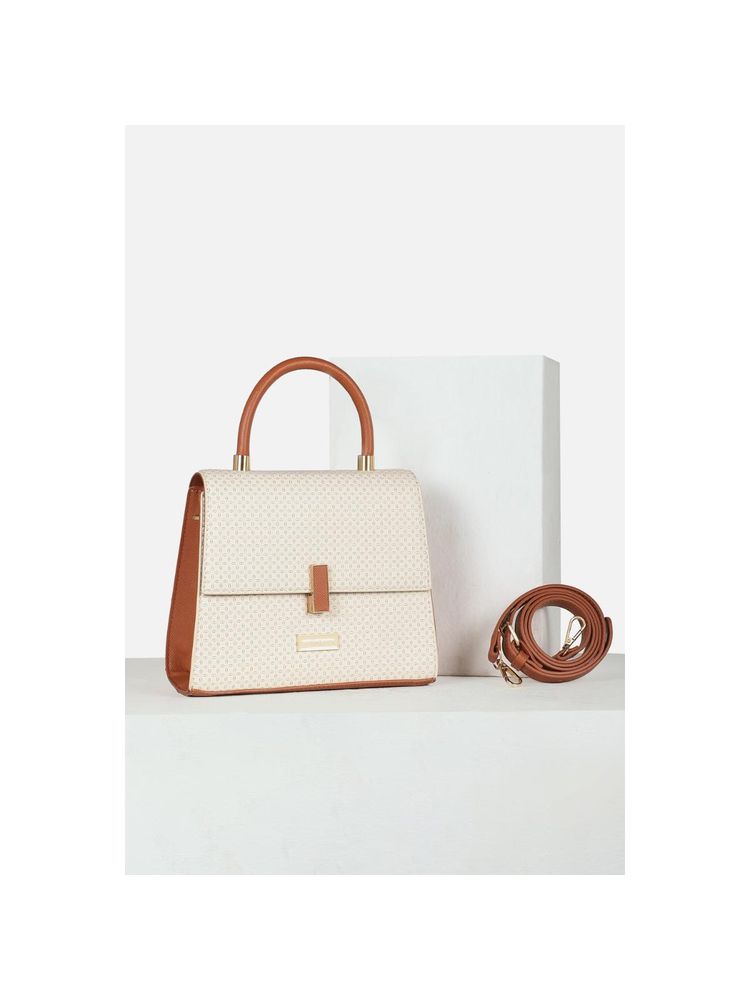 Van Heusen Women Casual Beige Printed Handbag with Detachable Strap-picture-14