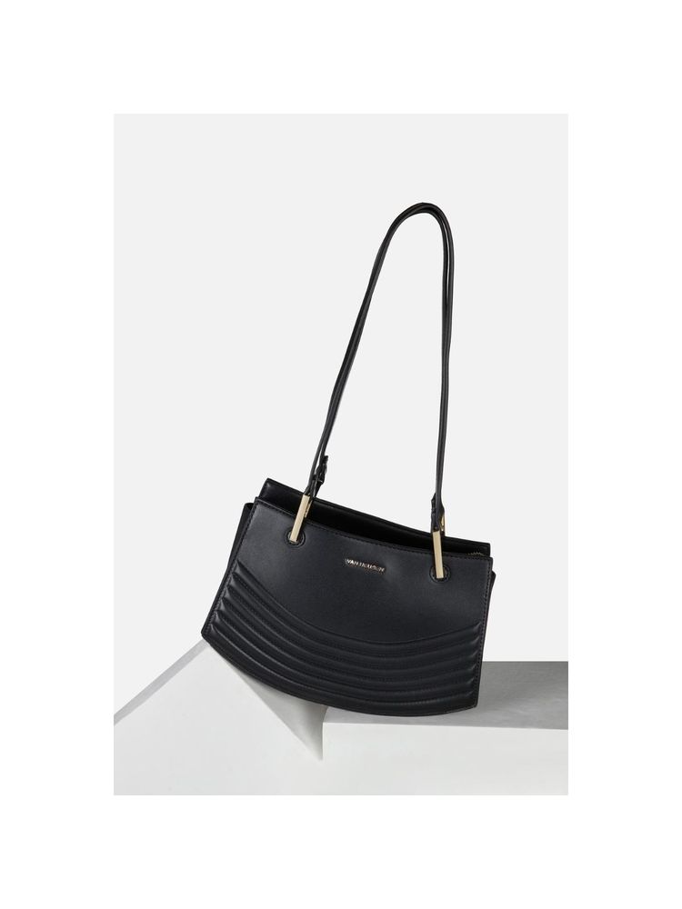 Van Heusen Women Casual Black Solid Handbag-picture-45