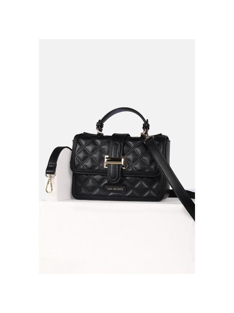 Van Heusen Women Casual Black Textured Sling Bag with Detachable Strap-picture-20