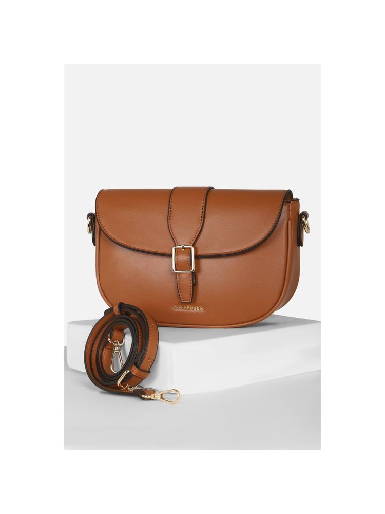 Van Heusen Women Casual Brown Solid Sling Bag with Detachable Strap-picture-21