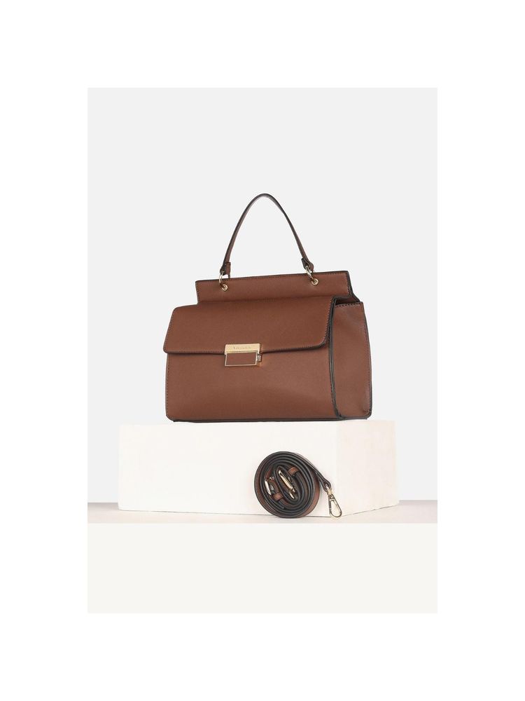 Van Heusen Women Casual Brown Solid Handbag with Detachable Strap-picture-20