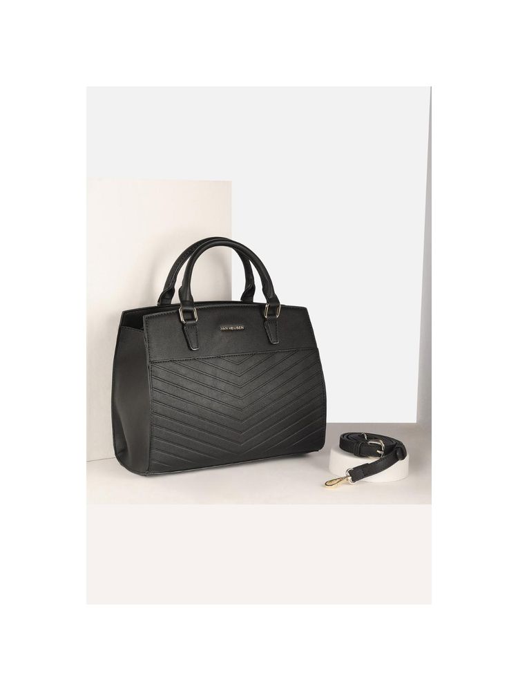 Van Heusen Women Casual Black Textured Handbag-image-44