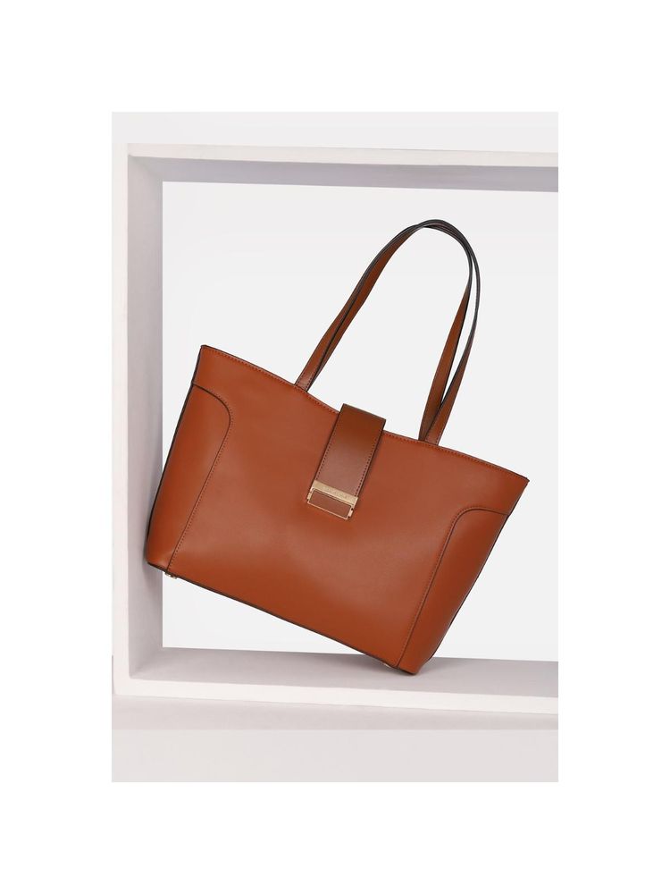 Van Heusen Women Casual Brown Solid Handbag-picture-22