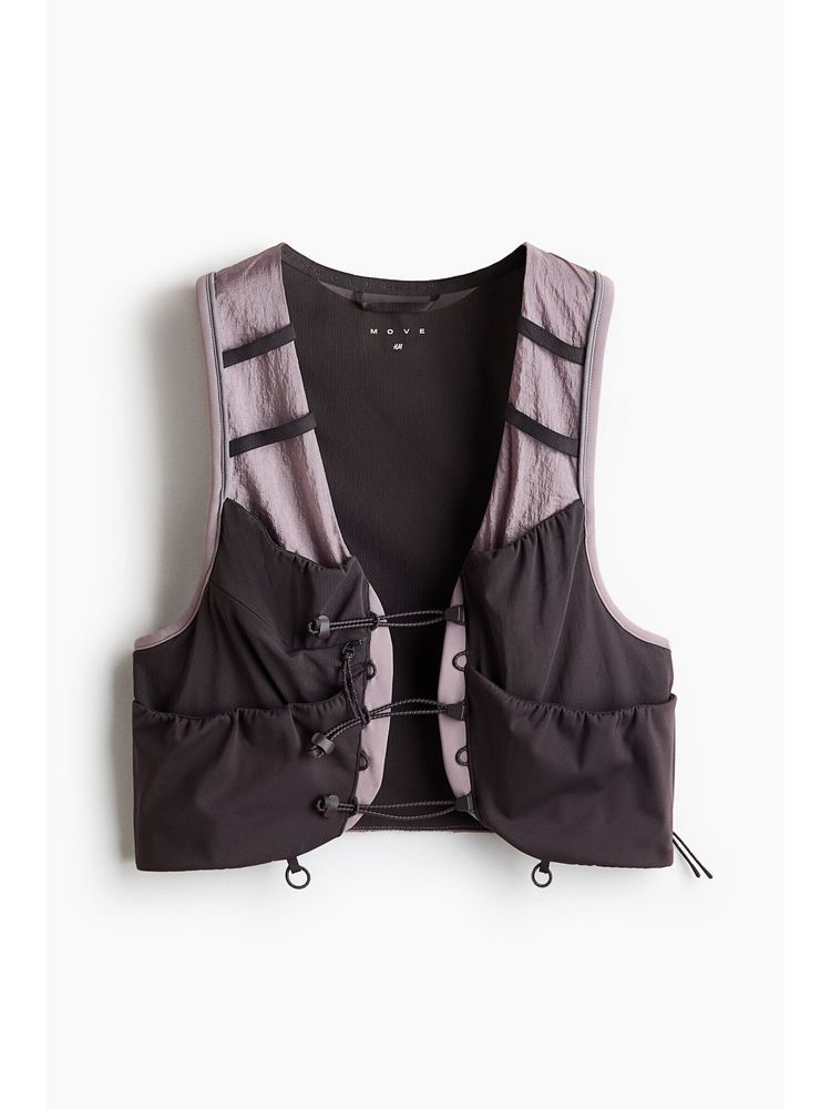 H&M Women Brown Lightweight Running Vest Jacket-image-3