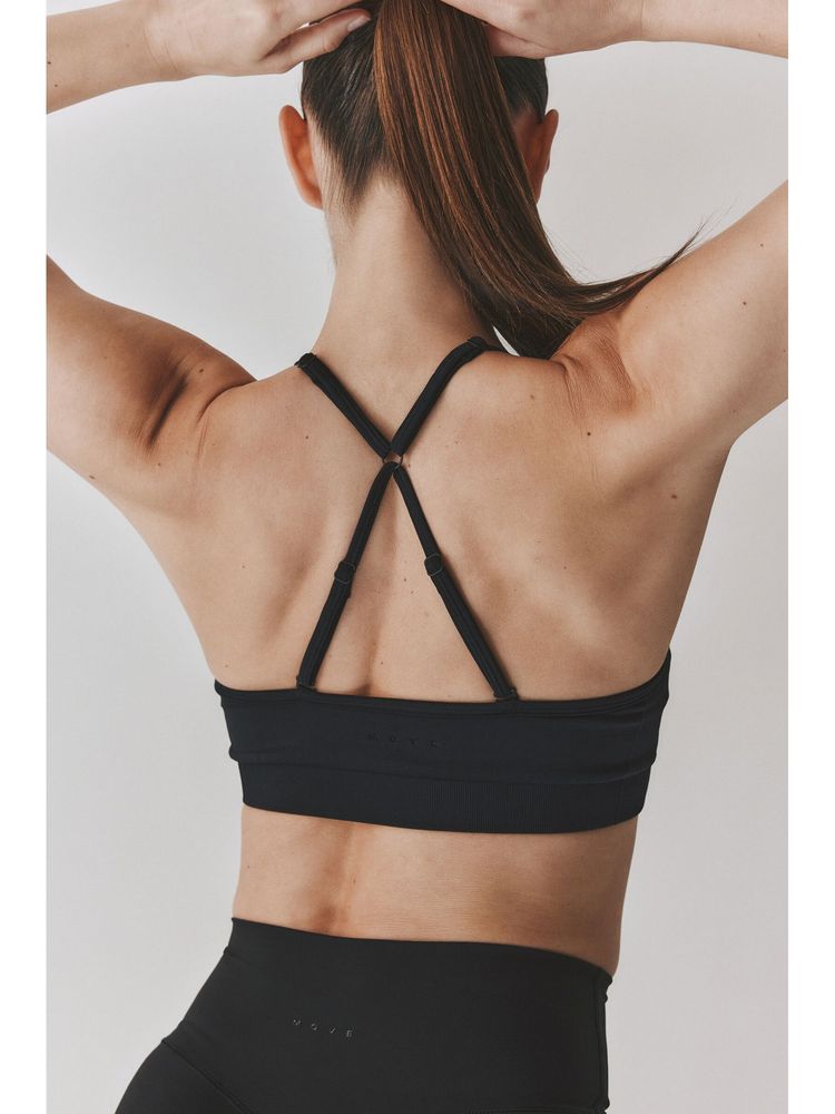 H&M Women Black Medium Support Seamless Sports Bra With Drymove-picture-13