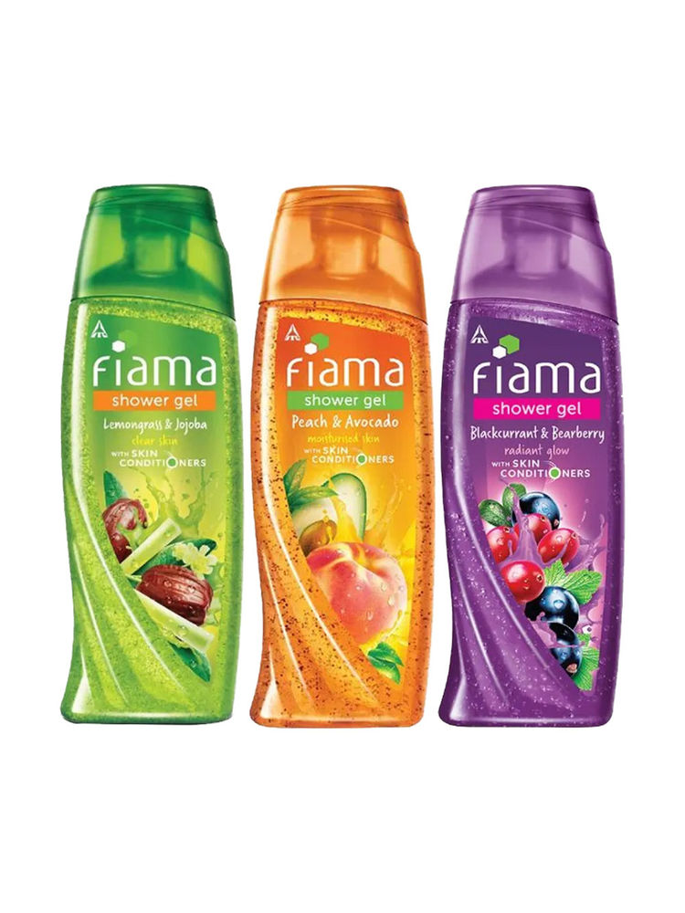 Fiama Shower Gel Blackcurrant & Bearberry, Fiama Shower Gel Peach & Avocado - Combo Pack Of 3