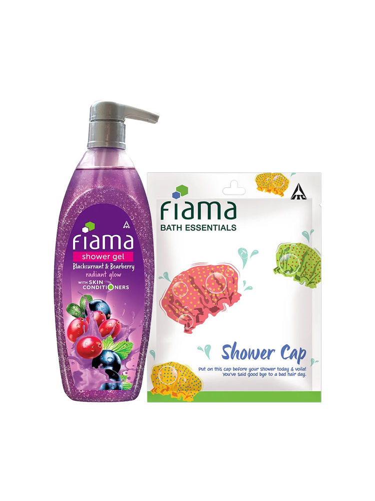 Fiama Shower Gel Blackcurrant & Bearberry Body With Shower Cap Combo
