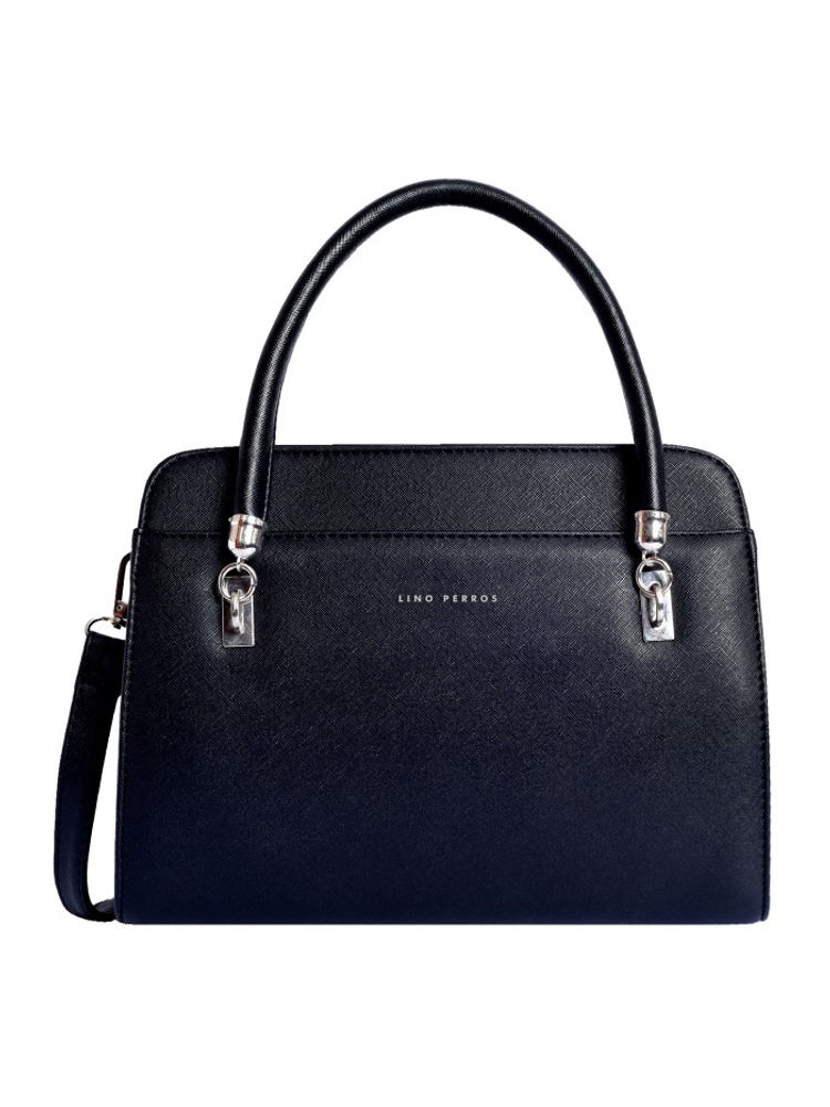 Lino Perros Black Faux Leather Handbag-picture-18