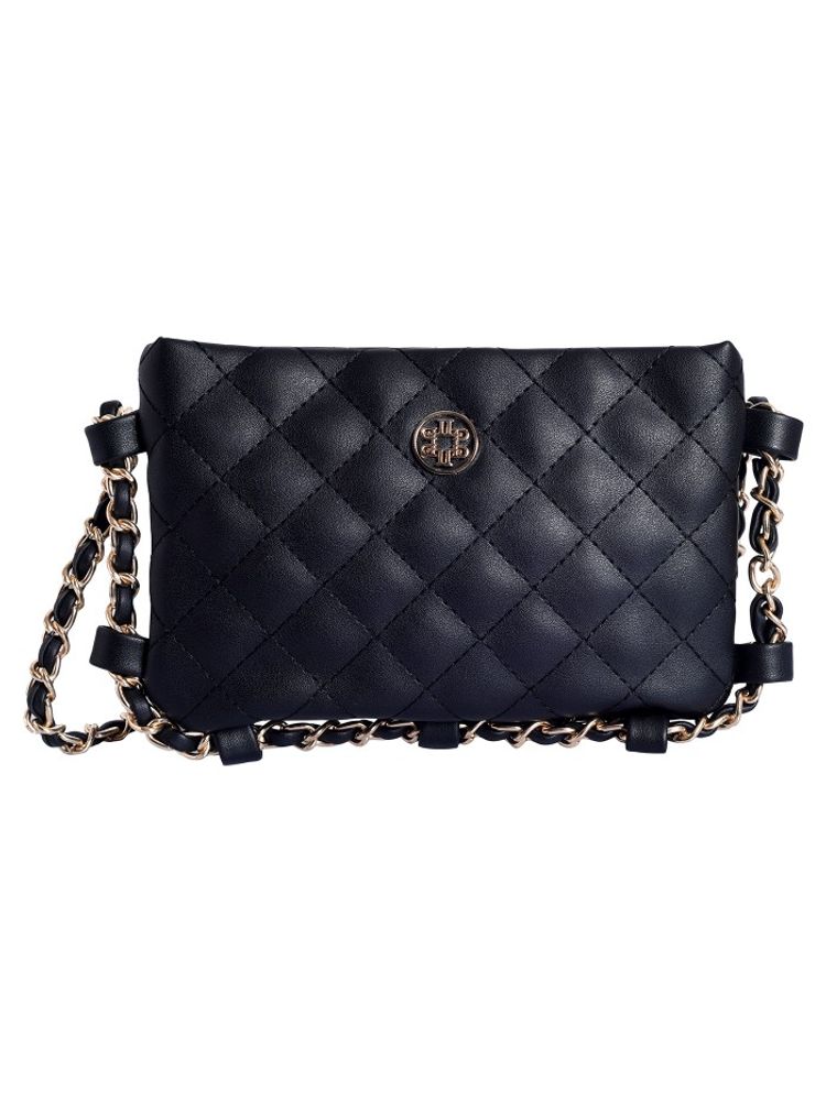 Lino Perros Faux Leather Black Sling Bag-image-10
