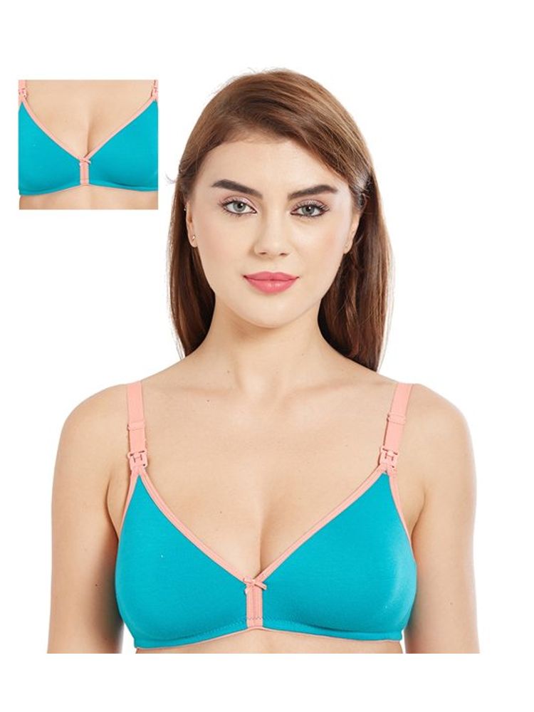Inner Sense Organic Cotton Antimicrobial Nursing Bra Pack of 2 - Blue-picture-43