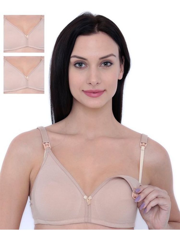 Inner Sense Organic Cotton Antimicrobial Nursing Bra Pack of 3 - Nude-picture-11