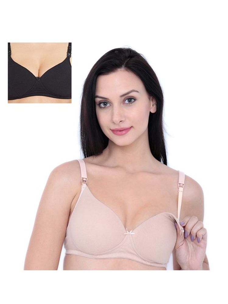 Inner Sense Organic Cotton Antimicrobial Nursing Bra Pack of 2 - Multi-Color-picture-24