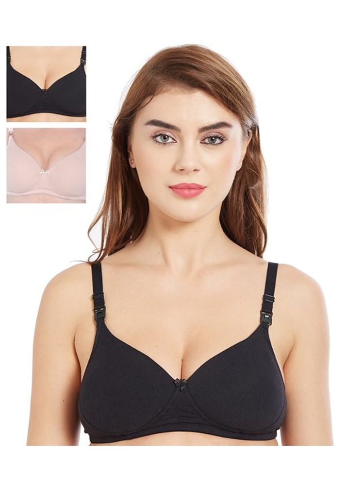 Inner Sense Organic Cotton Antimicrobial Nursing Bra Pack of 3 - Multi-Color-picture-16