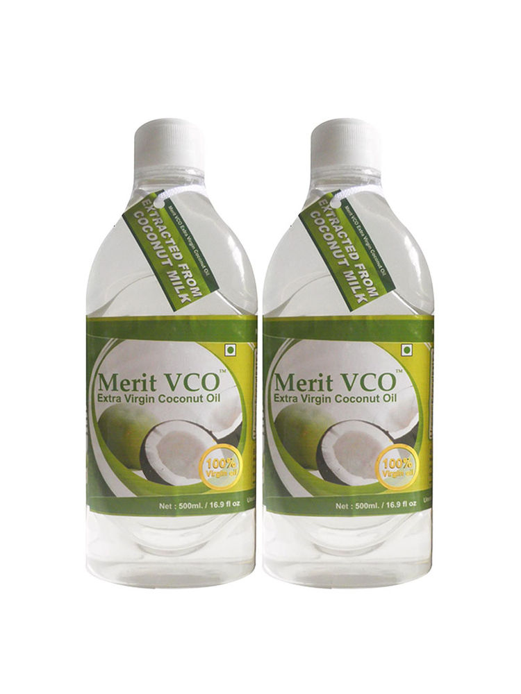 Merit Vco Extra Virgin Coconut Hair & Skin Oil - Pack of 2