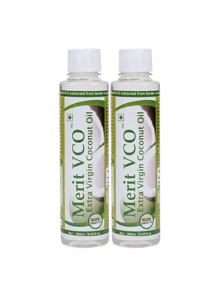 Merit Vco Extra Virgin Coconut Hair & Skin Oil - Pack of 2