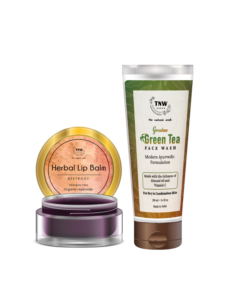 TNW The Natural Wash Green Tea Face Wash Purifies Skin & Lip Balm For Dry Damaged and Chapped Lips-image-41