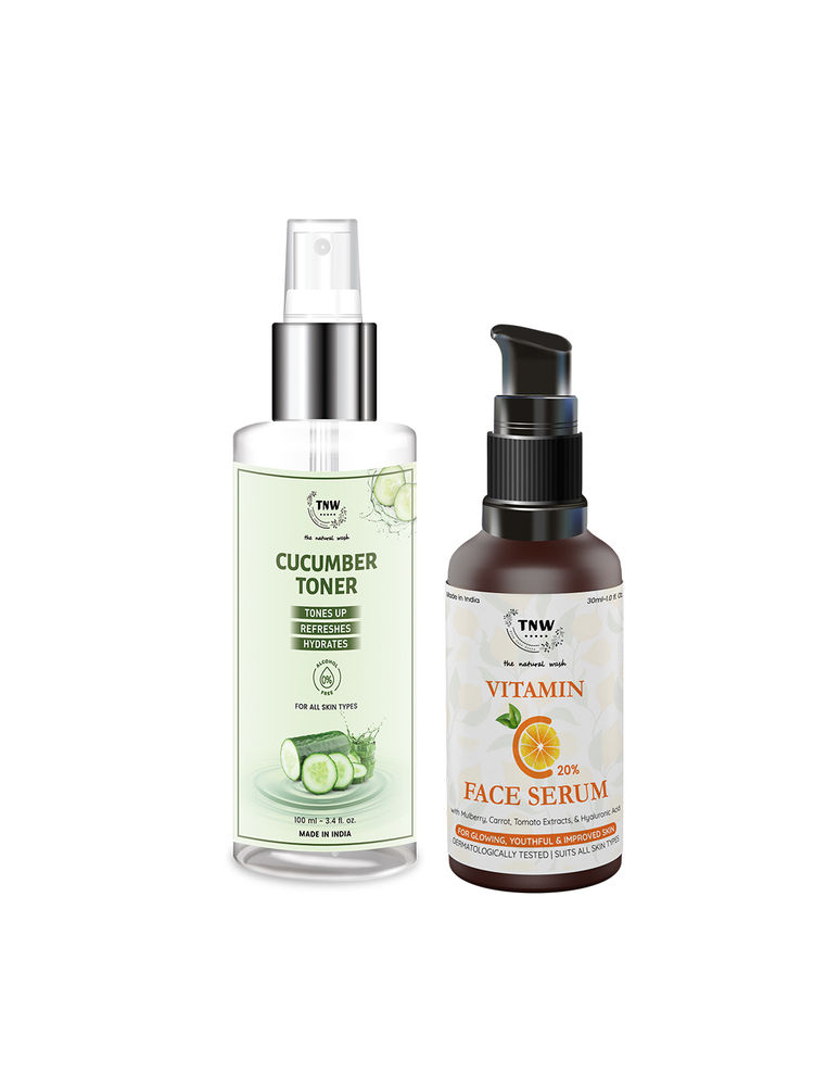TNW The Natural Wash Cucumber Toner & Vitamin C Face Serum For Cleansing And Refreshing
