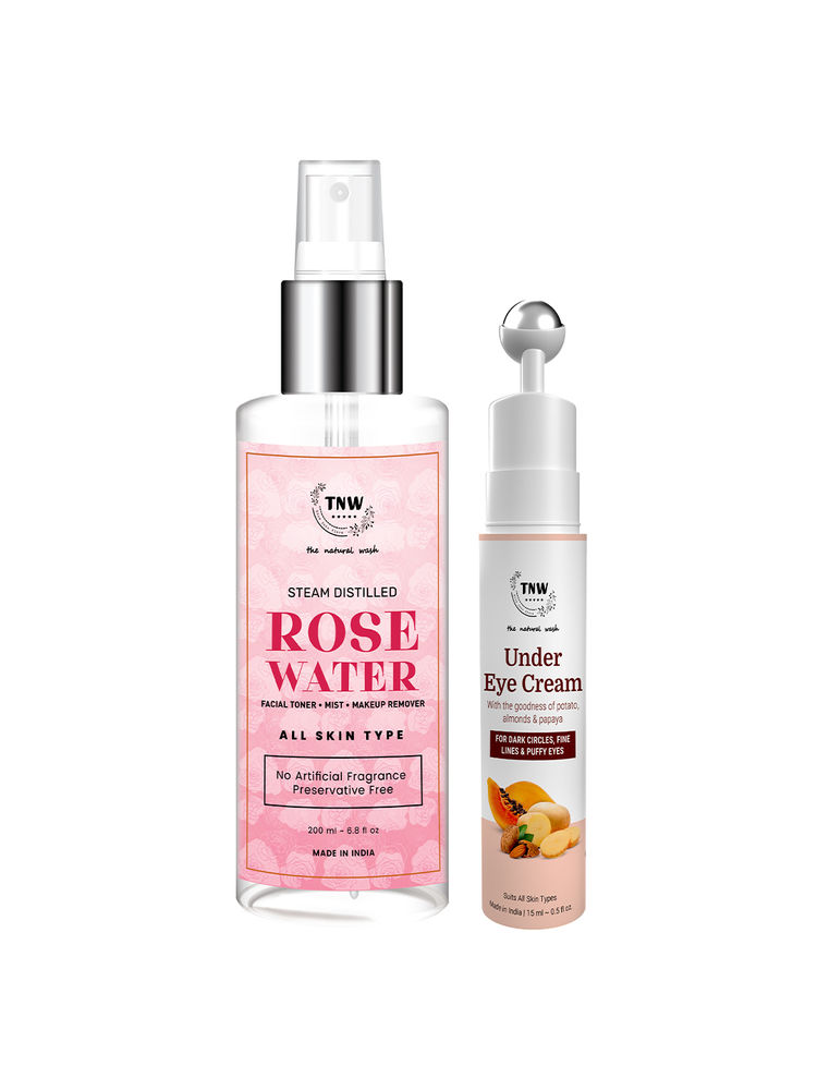 TNW The Natural Wash Under Eye Cream & Rose Waer Spray Face Toner For Face And Eye Care