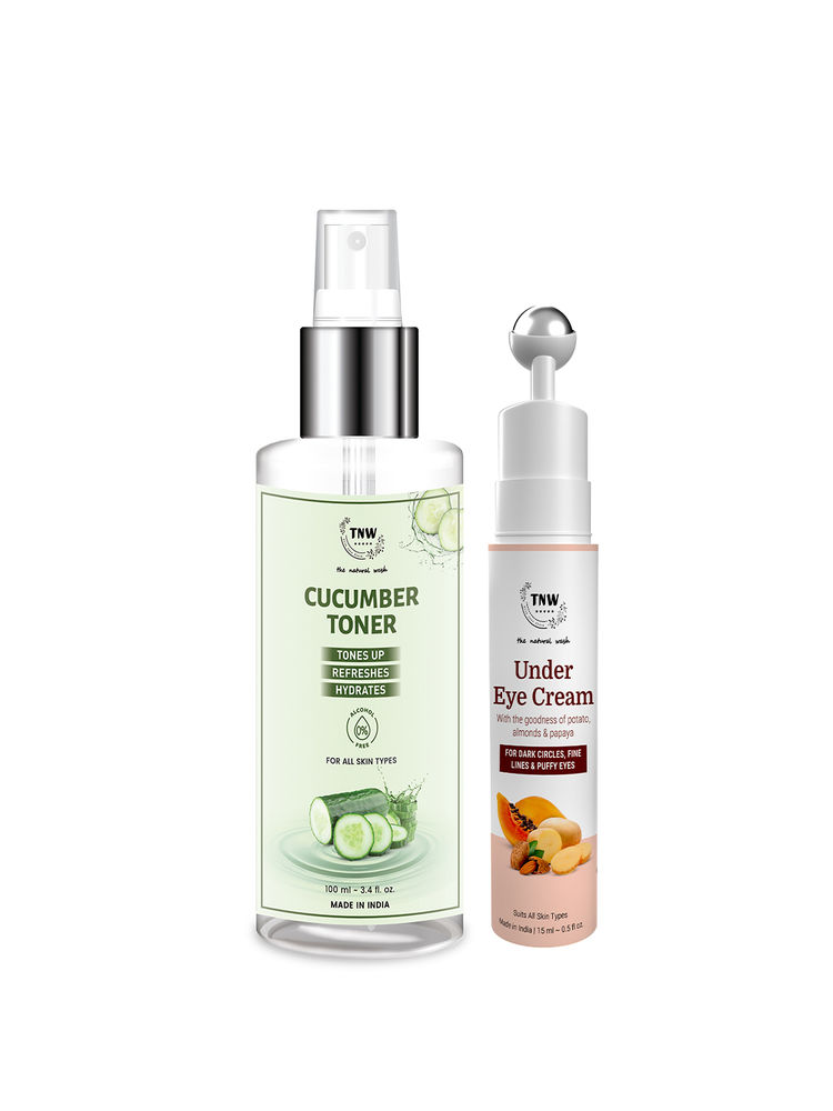 TNW The Natural Wash Face & Eye Care Combo With Under Eye Cream & Cucumber Toner