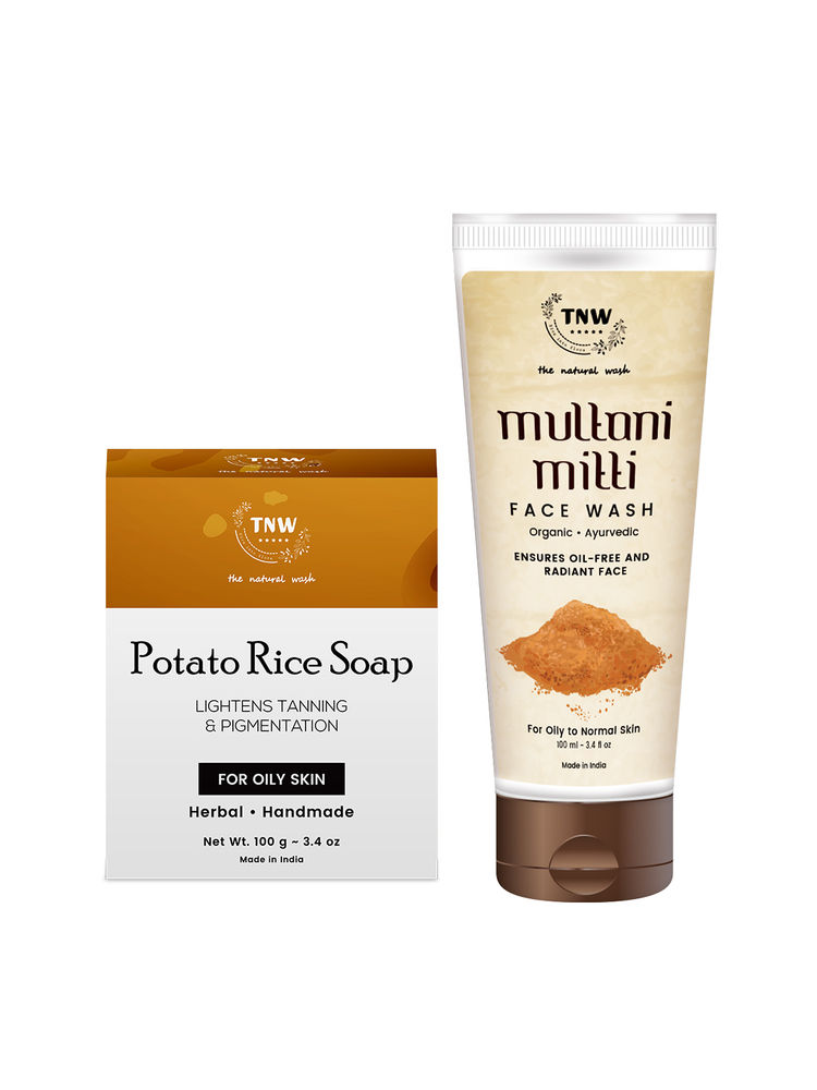 TNW The Natural Wash Multani Mitti Face Wash + Potato Rice Soap For All Oily Skin