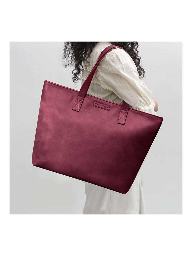 DailyObjects Burgundy Faux Leather Fatty Women's Tote Bag